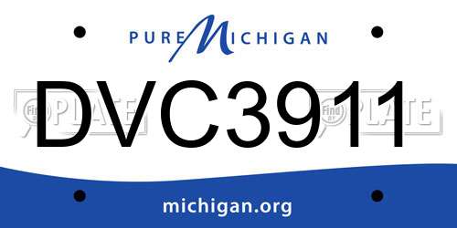 DVC3911 Michigan License Plate