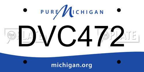 DVC472 Michigan License Plate