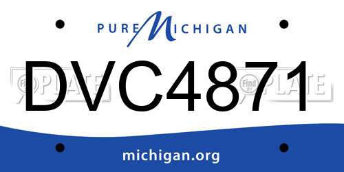 DVC4871 Michigan License Plate