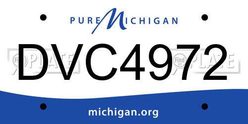 DVC4972 Michigan License Plate