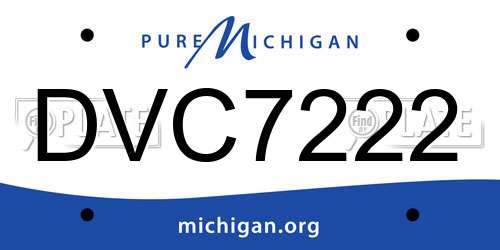 DVC7222 Michigan License Plate