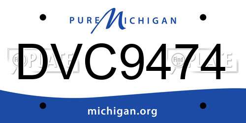 DVC9474 Michigan License Plate