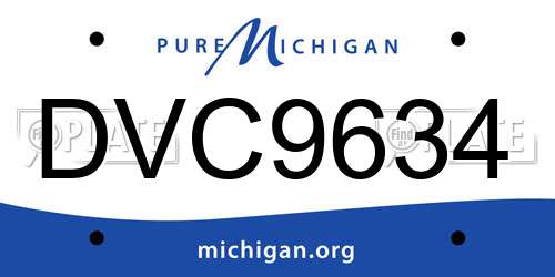 DVC9634 Michigan License Plate