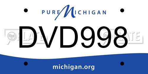DVD998 Michigan License Plate