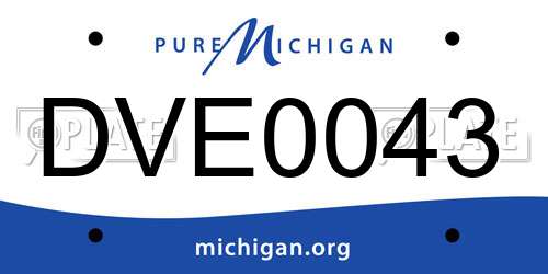 DVE0043 Michigan License Plate