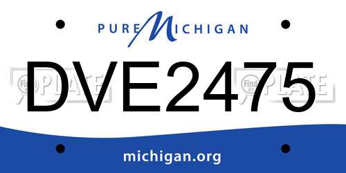 DVE2475 Michigan License Plate