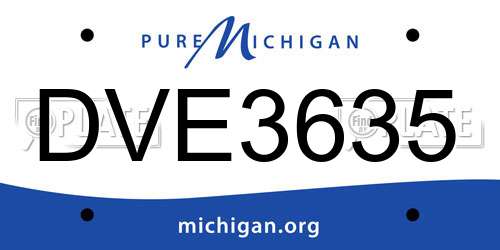 DVE3635 Michigan License Plate