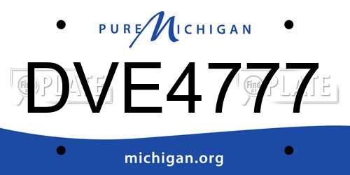 DVE4777 Michigan License Plate