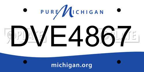 DVE4867 Michigan License Plate