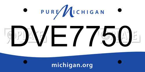DVE7750 Michigan License Plate