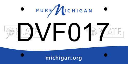 DVF017 Michigan License Plate