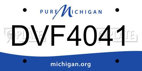 DVF4041 Michigan License Plate