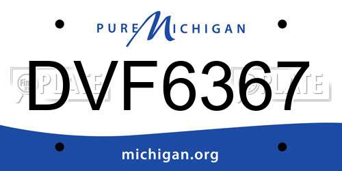 DVF6367 Michigan License Plate
