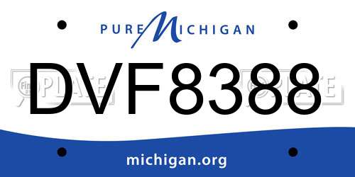 DVF8388 Michigan License Plate