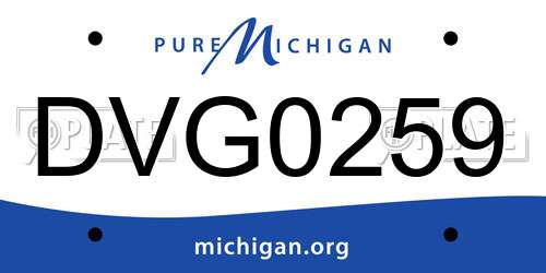 DVG0259 Michigan License Plate