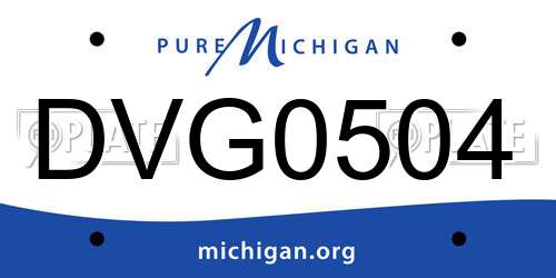 DVG0504 Michigan License Plate