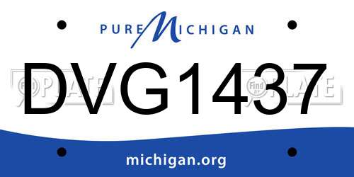 DVG1437 Michigan License Plate