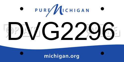 DVG2296 Michigan License Plate