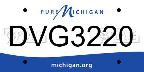 DVG3220 Michigan License Plate