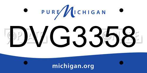 DVG3358 Michigan License Plate