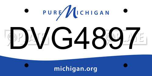DVG4897 Michigan License Plate
