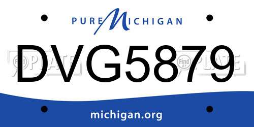 DVG5879 Michigan License Plate