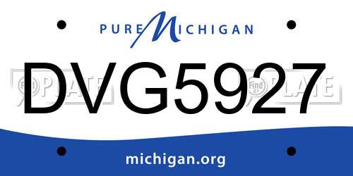 DVG5927 Michigan License Plate