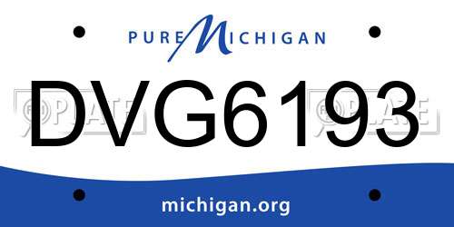 DVG6193 Michigan License Plate