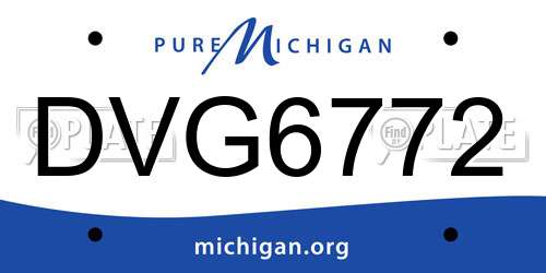 DVG6772 Michigan License Plate