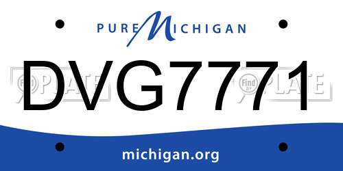 DVG7771 Michigan License Plate