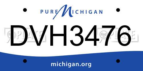 DVH3476 Michigan License Plate