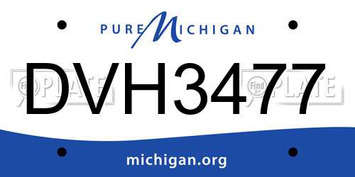 DVH3477 Michigan License Plate