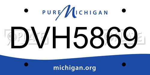 DVH5869 Michigan License Plate