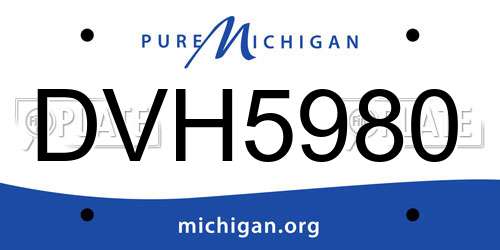 DVH5980 Michigan License Plate