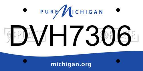 DVH7306 Michigan License Plate