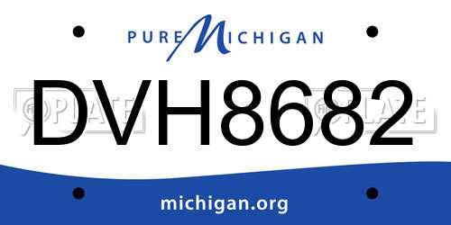 DVH8682 Michigan License Plate