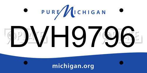 DVH9796 Michigan License Plate