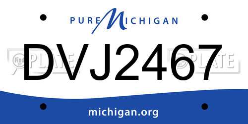 DVJ2467 Michigan License Plate
