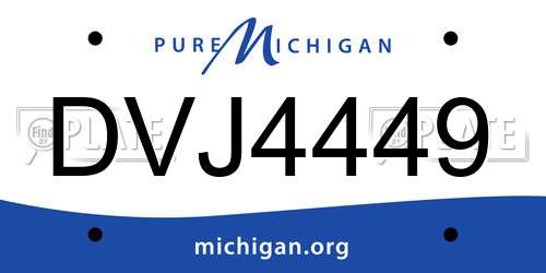 DVJ4449 Michigan License Plate