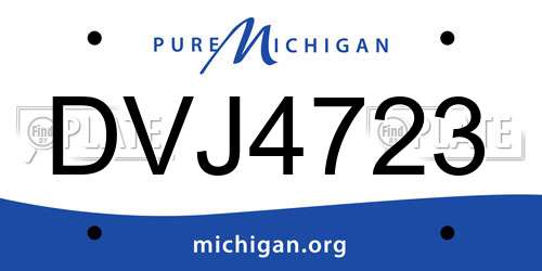 DVJ4723 Michigan License Plate