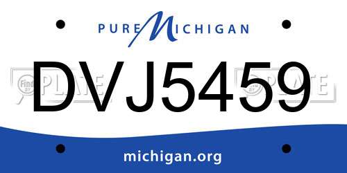DVJ5459 Michigan License Plate