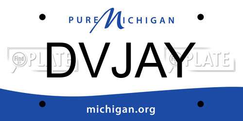 DVJAY Michigan License Plate