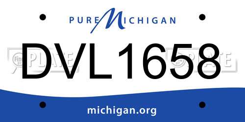DVL1658 Michigan License Plate