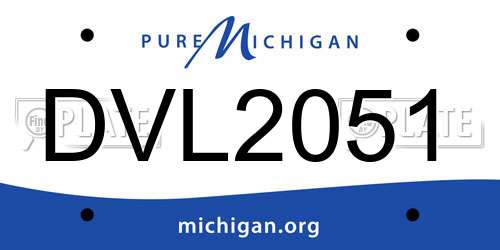DVL2051 Michigan License Plate