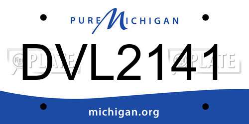 DVL2141 Michigan License Plate