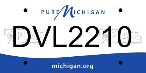 DVL2210 Michigan License Plate