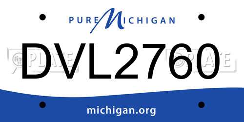 DVL2760 Michigan License Plate