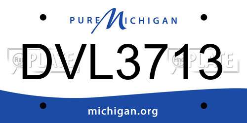 DVL3713 Michigan License Plate