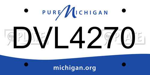 DVL4270 Michigan License Plate