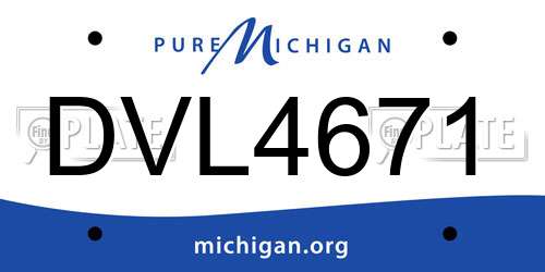 DVL4671 Michigan License Plate